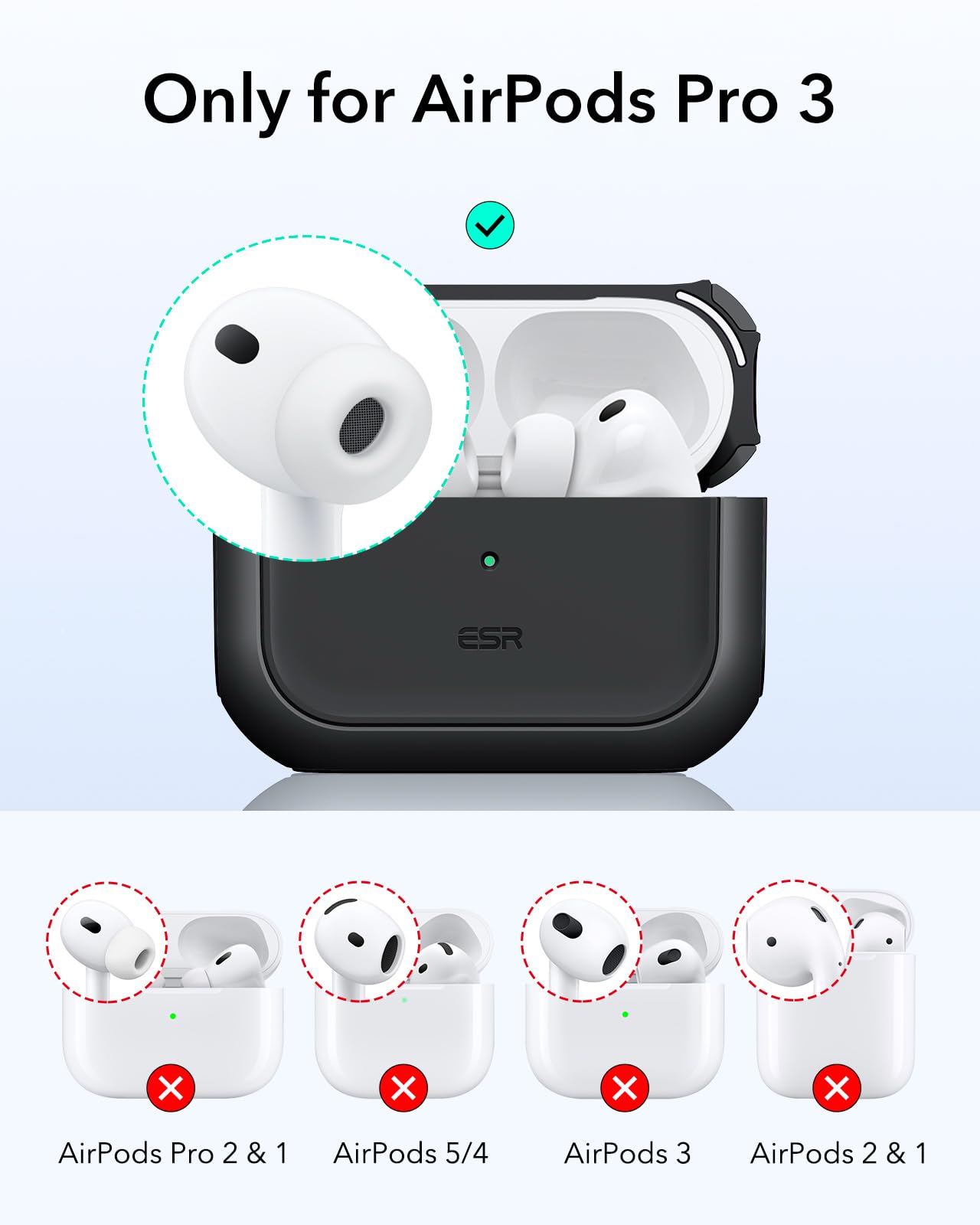 ESR for AirPods Pro 3 Case, Compatible with MagSafes, Black — Amazon image 2