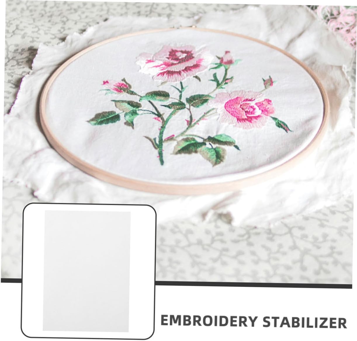 HOMSFOU 4pcs Embroidery Machine Stabilizer Water-Soluble Cut Away Backing Adhesive Soluble Stabilizer Hand Sewing Embroidery Stickers Wash Away