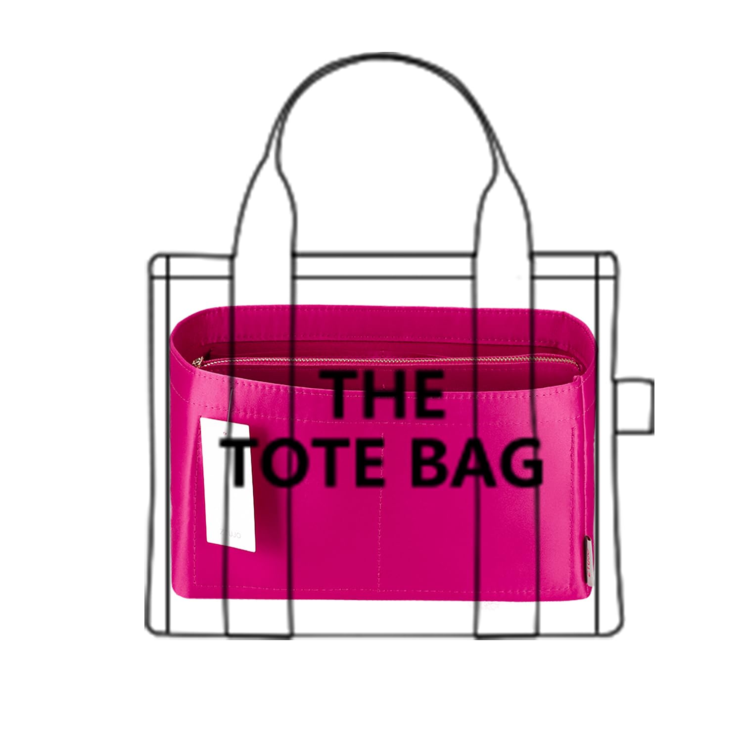 ZTUJO Purse Organizer Insert For Handbags, Purse Organizer With Zipper, Neverfull Organizer, Bag Organizer For Speedy Neverfull ONTHEGO Tote, Handbag