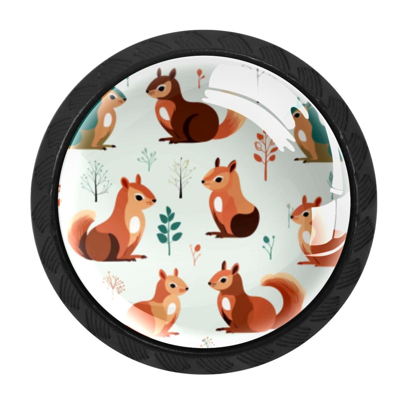 Chenzzzz Multicolored 06 4 Pieces Squirrel Cabinet Knobs Drawer Dresser Pulls Handles For Home Kitchen Office Bathroom Door Kids Room