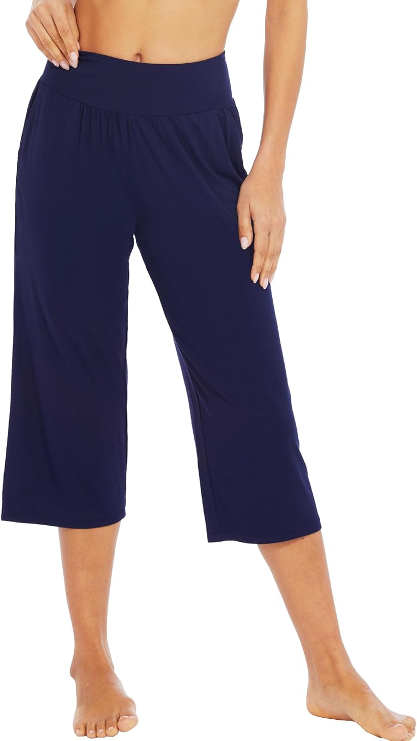 WiWi Viscose from Bamboo Soft Capri Yoga Loose Pants for Women High Waisted Comfy Pjs Capris Lounge Pajama Bottoms S-XXL - Image 4