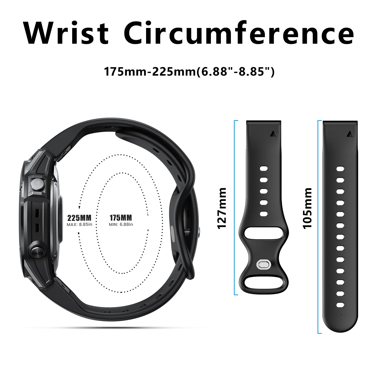 ANBEST Ersatzarmband Für Garmin Fenix/Epix/Forerunner – 22mm Quick Fit Silikon