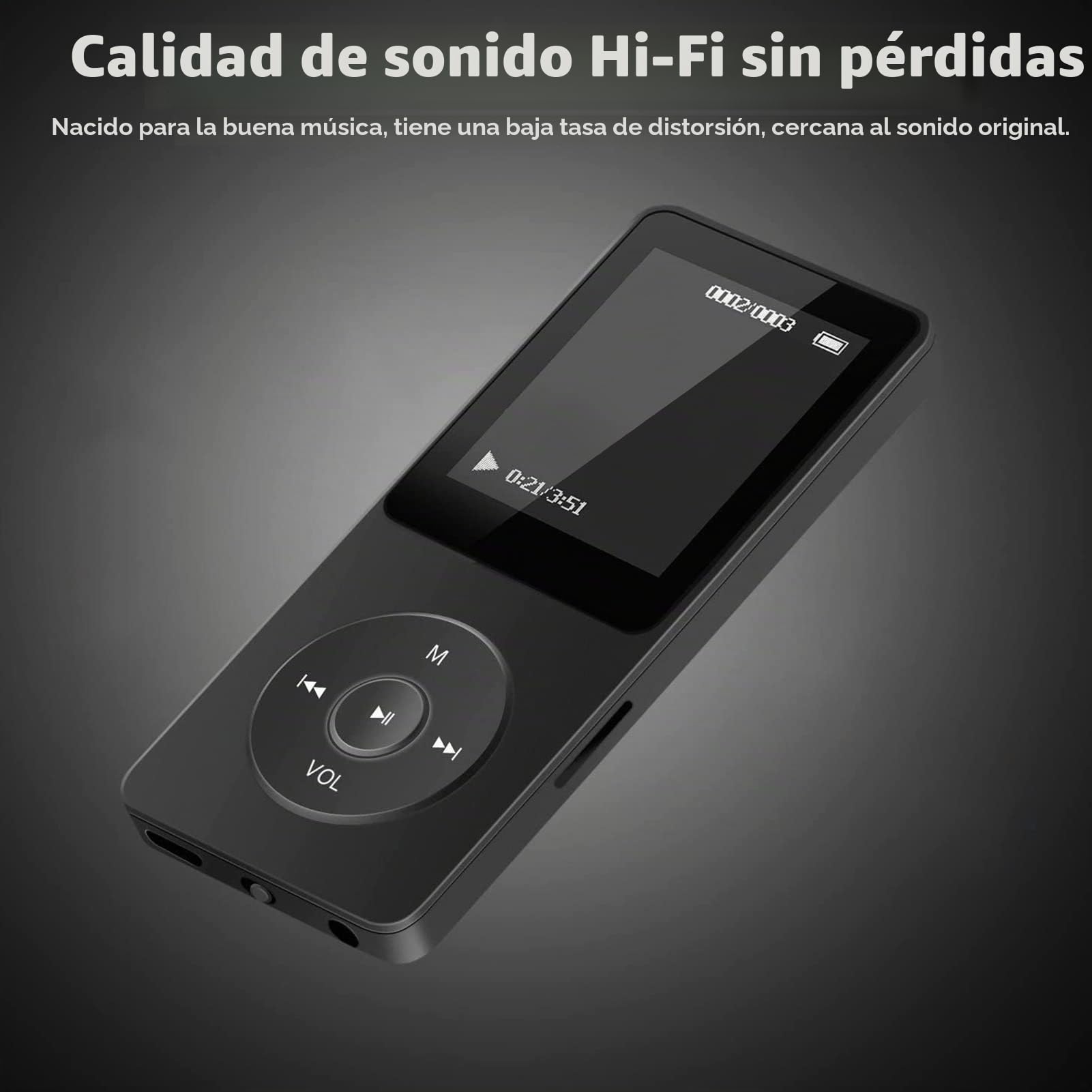 Reproductor MP3 MP4 Bluetooth 5.0, Música HiFi Portátil con Altavoces HD, Radio FM, Grabación, Video, Imágenes, Soporte de Formatos