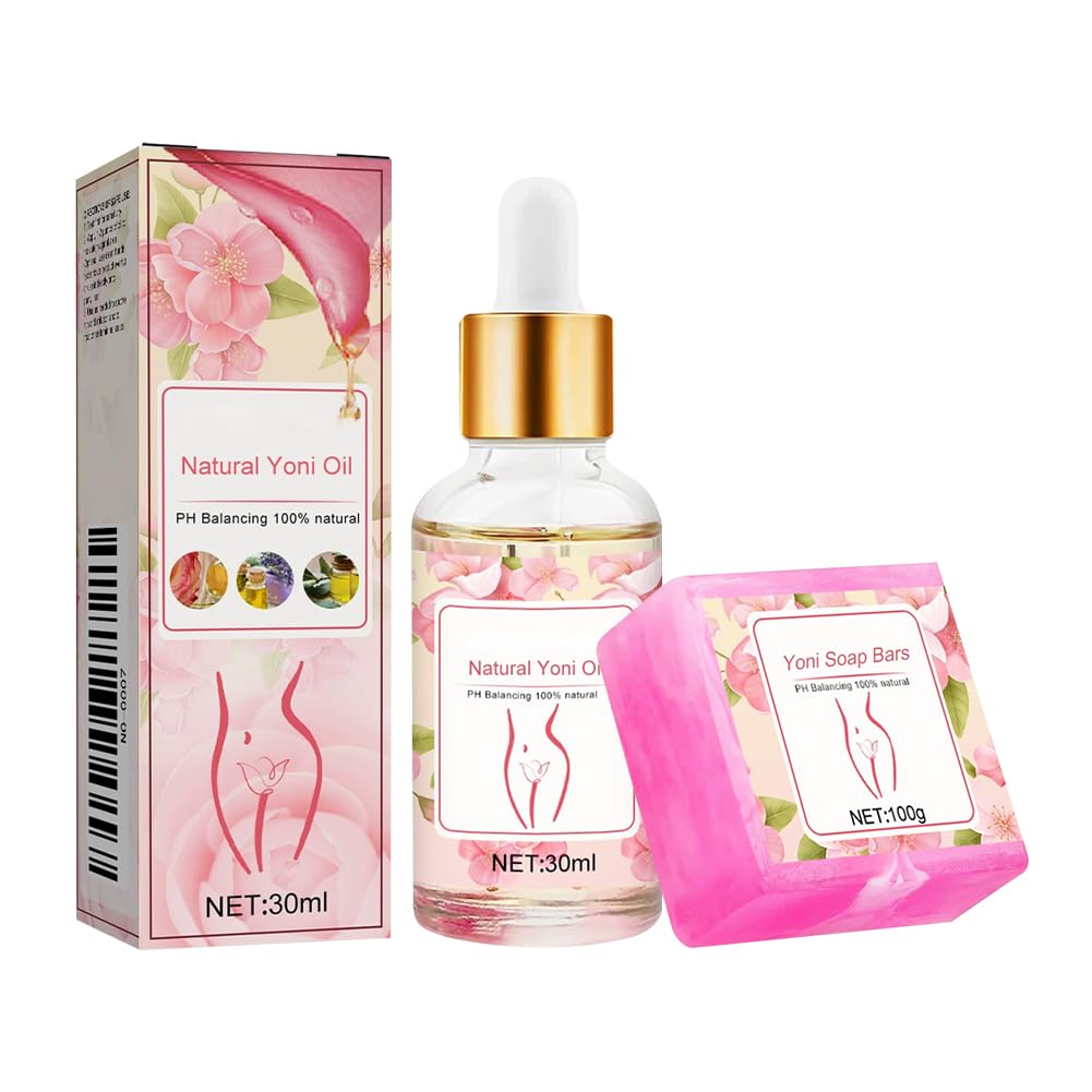 Yoni Soap Bars Natural Oil Set Female Privacy Yoni Care Rose Serum for PH Balance Eliminates Odor Vaginal