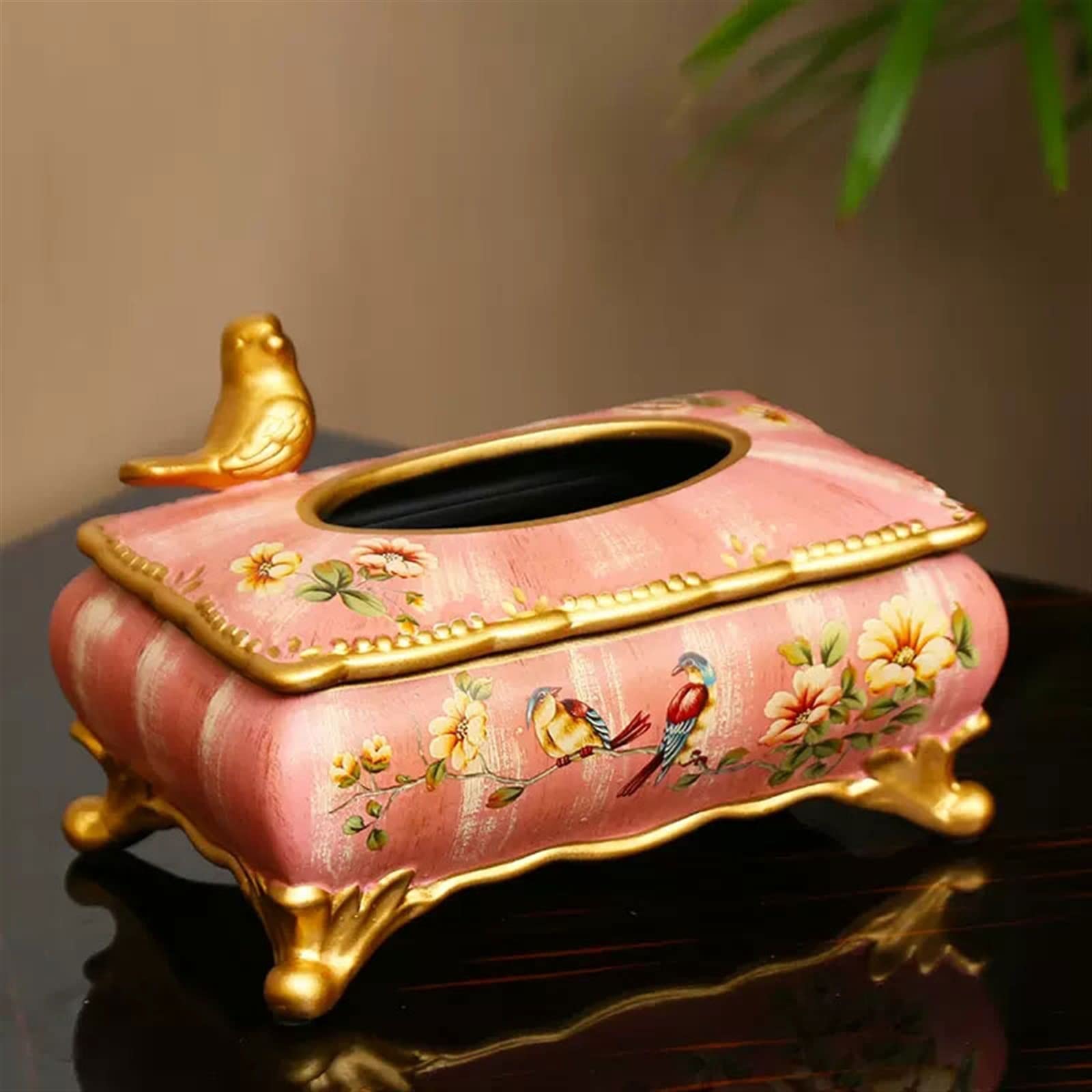 Portafazzoletti Multifunzionale Porta fazzoletti Scatola porta fazzoletti in ceramica dipinta a mano retrò in stile cinese Soggiorno Camera da letto Decorazione desktop for ufficio Coperchio della sca
