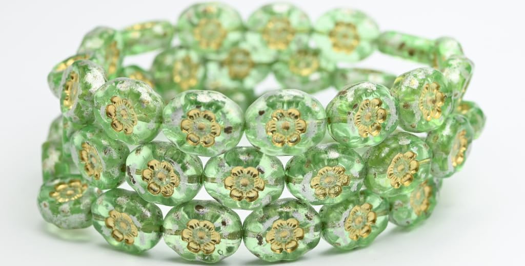 Melon Round Pressed Glass Beads with Stripes, 13620 Copper Lined (13620-54200), Glass, Czech Republic (8 x 8 mm)