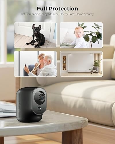 Miniatura 9 de COCOCAM Cámara de seguridad 2K para interiores con batería de 5200 mAh, cámara WiFi, inalámbrica para monitor de bebémascotaseguridad del hogar,
