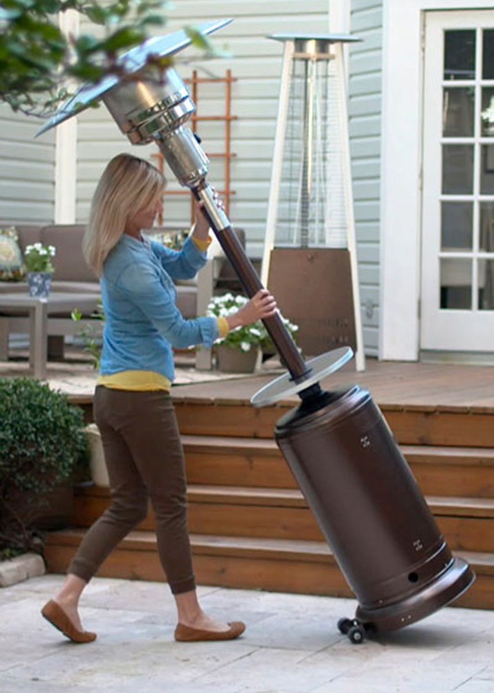 SUNHEAT Classic Umbrella Design Portable Propane Patio Heater with Drink Table, Stainless Steel : Patio, Lawn & Garden