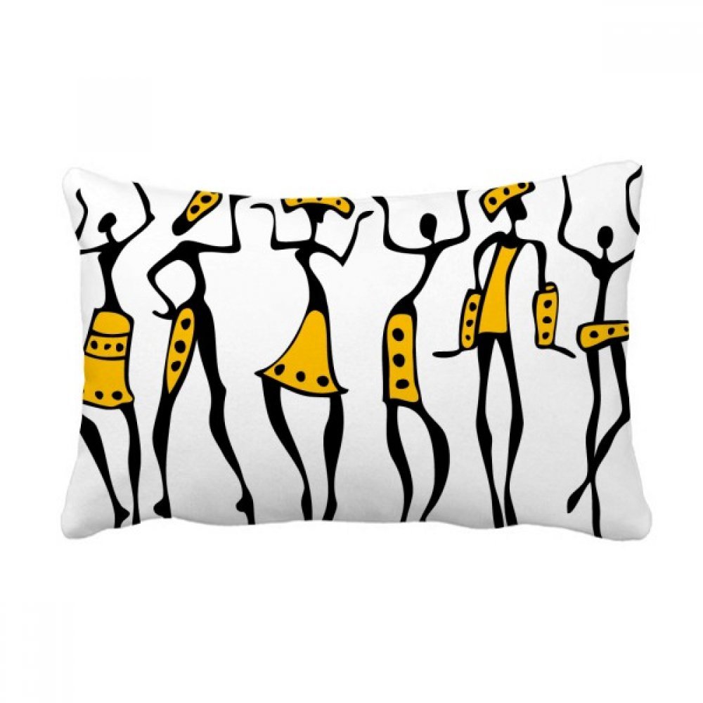 Coussin lombaire totem africain housse oreiller deco canape ethnique multicolore