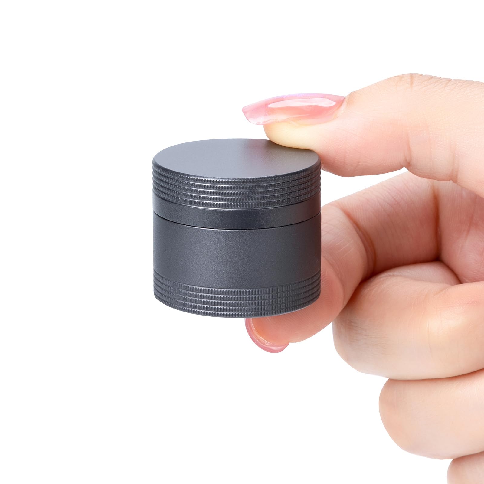 Small Pill Case Metal Pill Box - Waterproof Pill Container Single Round Aluminum Alloy Storage Medicine Holder Organizer Multitool EDC Every Day for Vitamin, Fish Oil Gray