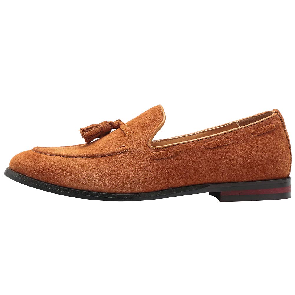 rismart Hombre Hecho a Mano Borlas Mocasines Ante de Vestir Zapatos Uniforme Mocasín