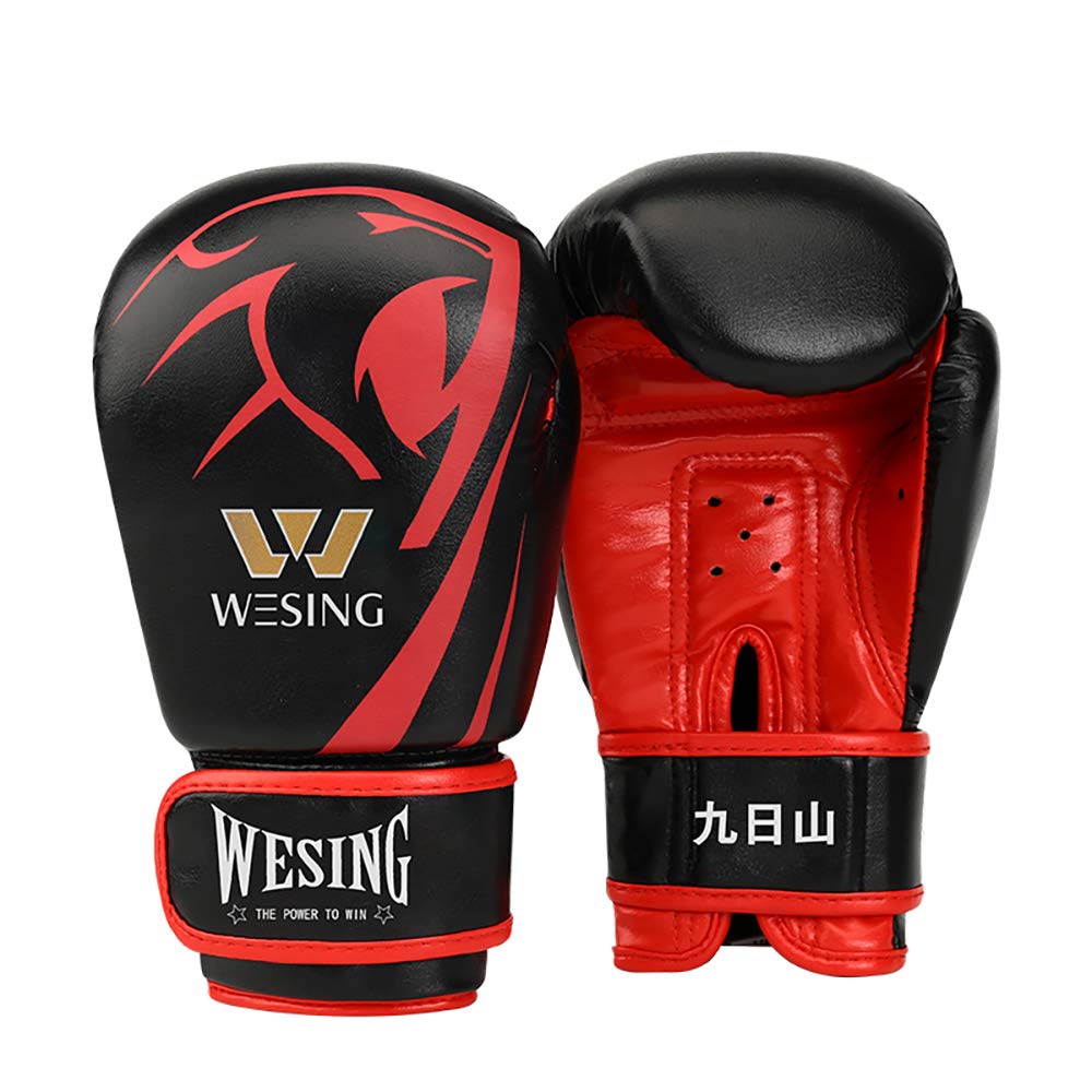 Wesing 6 oz Boxing Gloves for Kids with Headgear Boxing Protective Gear for Children… (Small, Red)