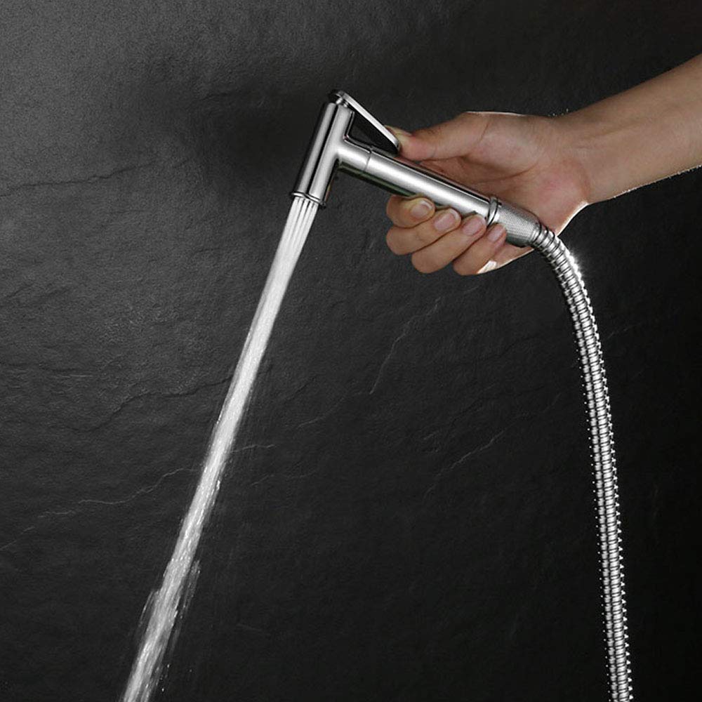 Kibath 414151 higiene íntima con instalación sin Obra sustituto del Bidet. Grifo para WC. Sólo Agua fría, Cromo Brillo
