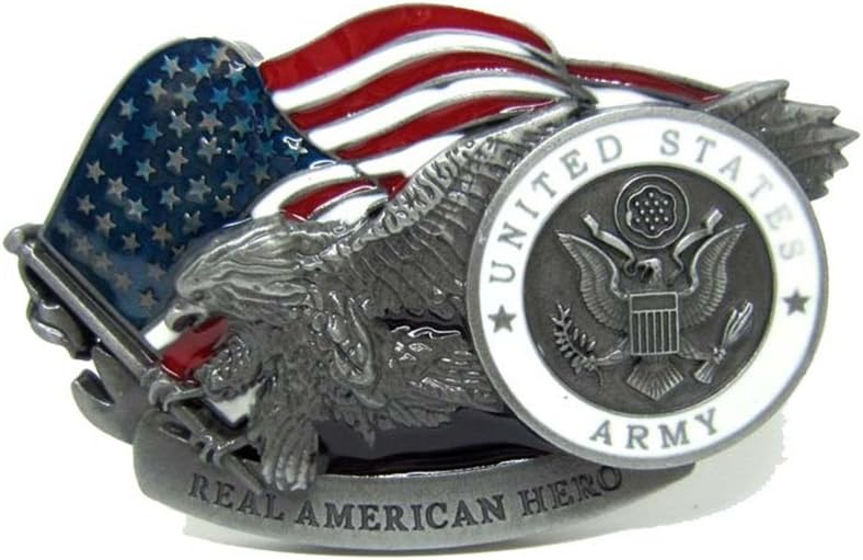 MASOP VOGU American Eagle Flag Western Belt Buckle, USA Hero Belt Buckles for Men Women