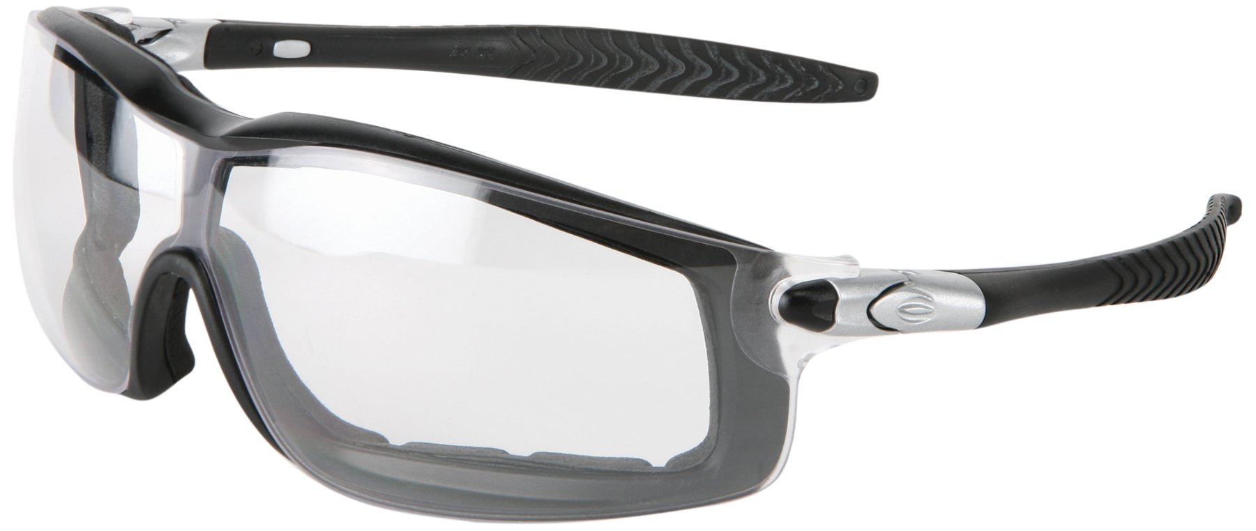 MCR Safety RT110AF Rattler Nylon Indirect Vented Elastic Strap Dielectric Glasses with Black Frame and Clear Anti-Fog Lens