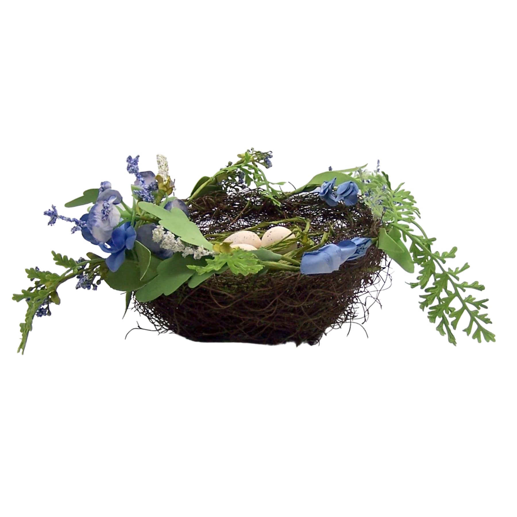 RAZ ImportsBoxwood 8" Floral and Fern Nest with Eggs