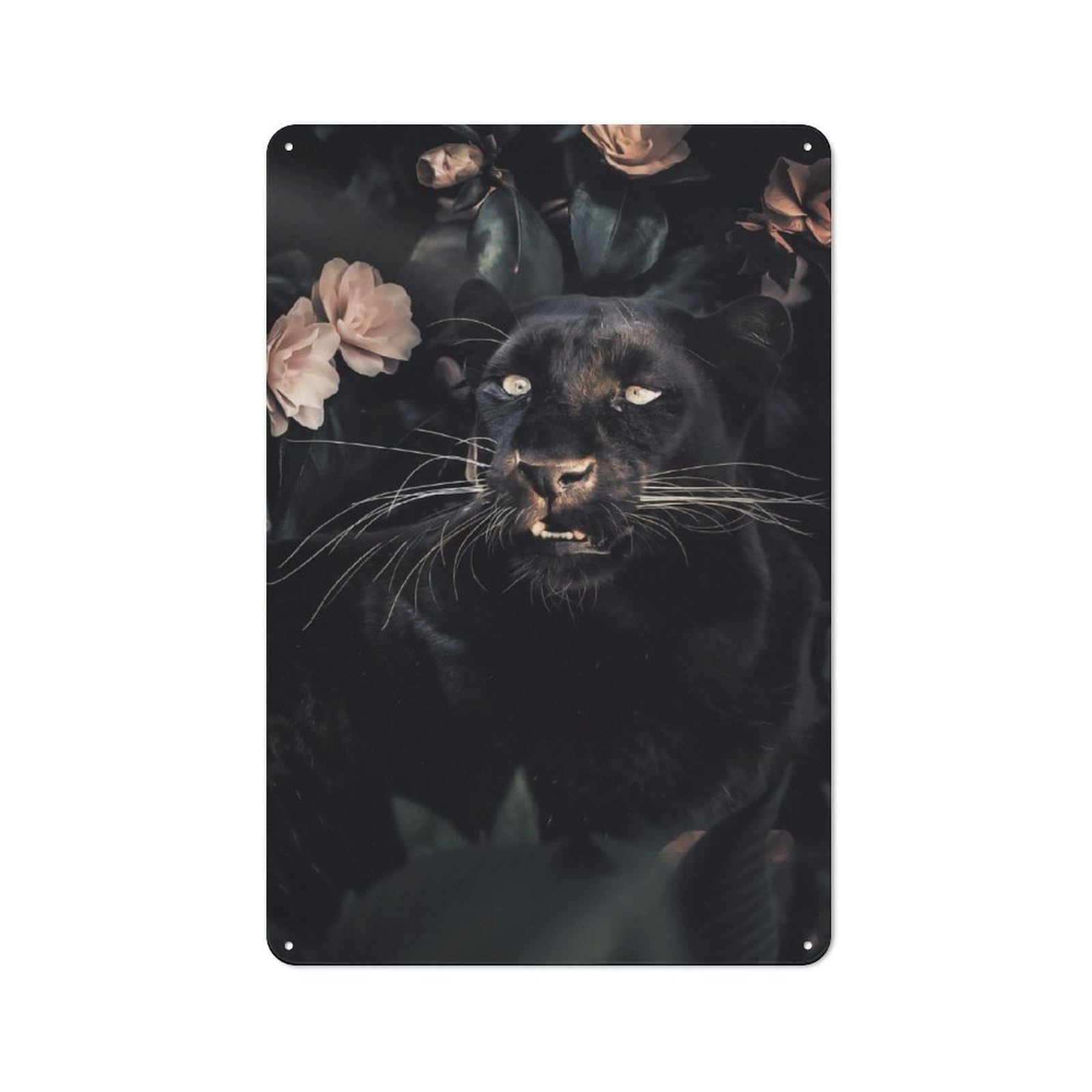 Junmoney The Black Panther Retro Tin Sign 30X20cm For Living Room Or Hallway, Gift For Living Room Decor Lovers During The Christmas Season
