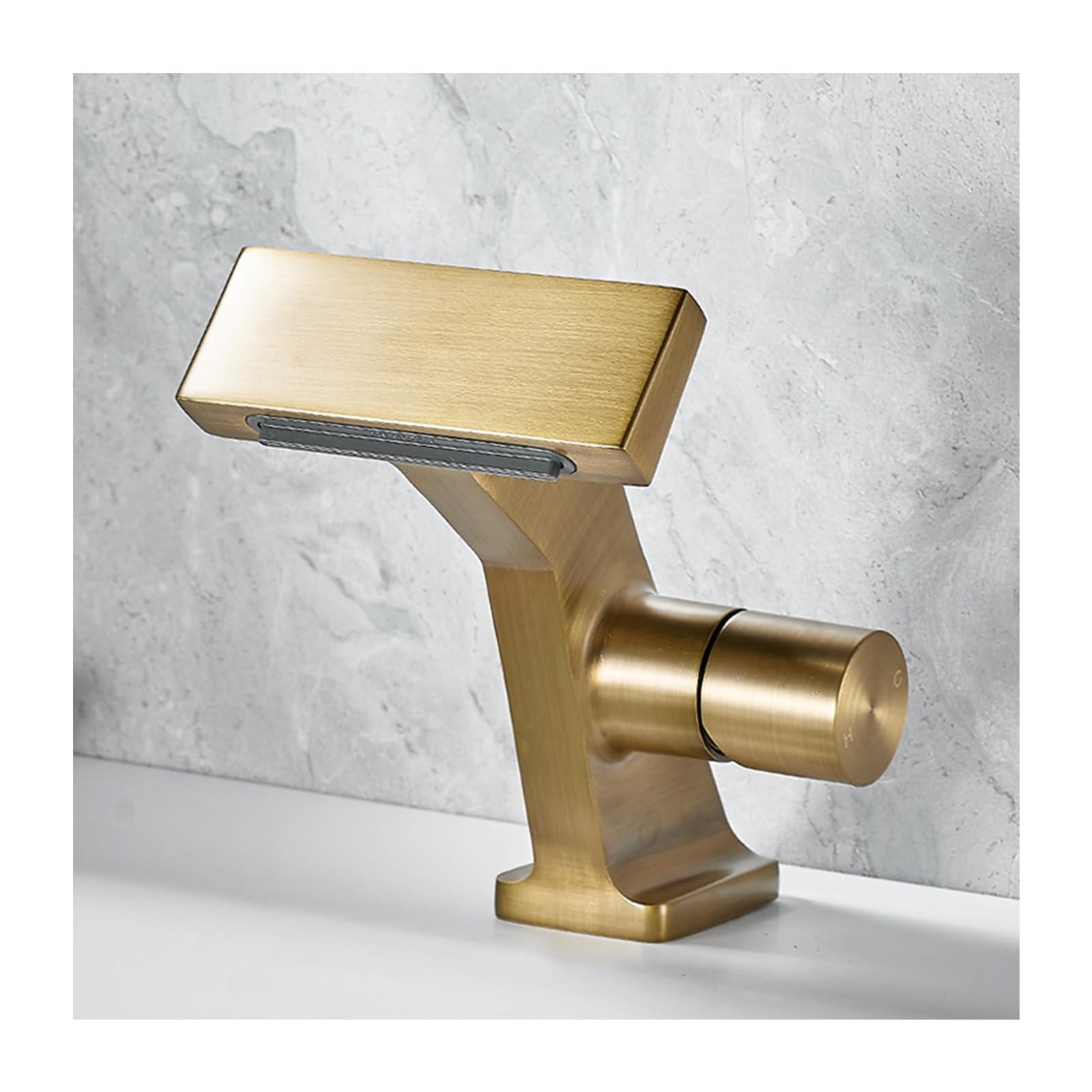 Bathroom Sink Faucet, Single Handle Brass Vanity Sink Mixer Tap for Lavatory, Hot and Cold Water Control