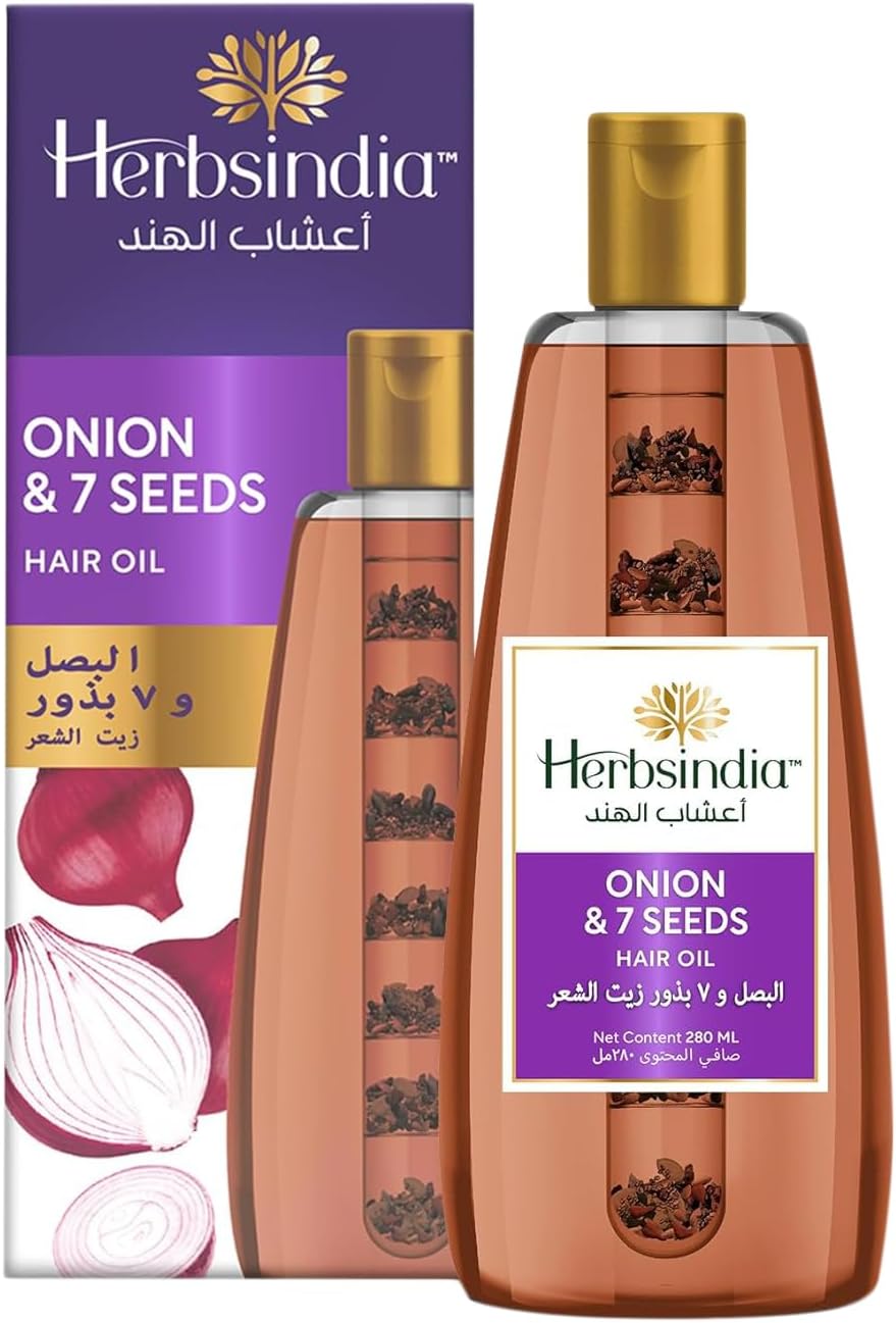 Onion & 7 Herbal Seeds Hair Oil With Nourish Tube | For Stronger & Longer Hair| Silicone & Paraben Free | All Hair Types| 280ml