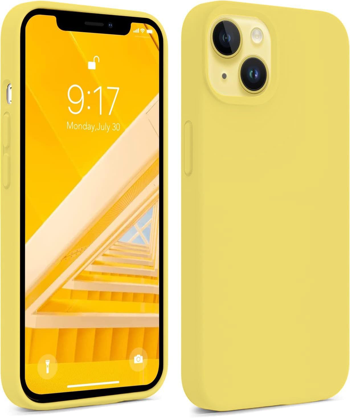 DIZORO® Basic Case for iPhone 13 with Protective Shockproof Candy Back Cover (Silicone | Yellow)-image-25