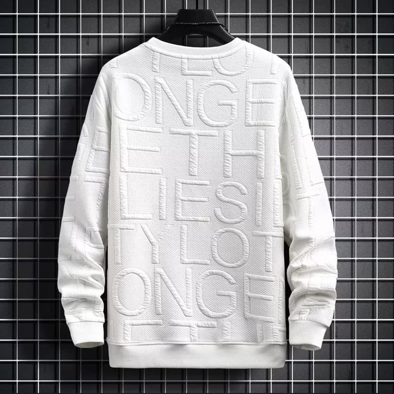 Xingfenly Men' Korean Casual Sweatshirt Streetwear Hip Hop Long Sleeve Shirts Men Trend Pullover Solid Loose3