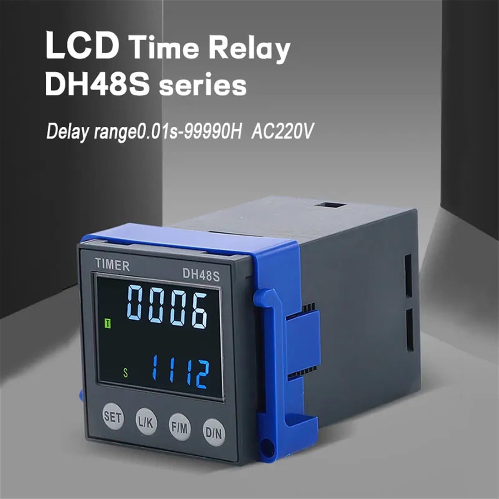 Relé de tiempo DH48S-1Z 2Z LED 0.01S-99990H con base de zócalo CC CA 220 V 1 unidad(DH48S-2H 24V DCAC)