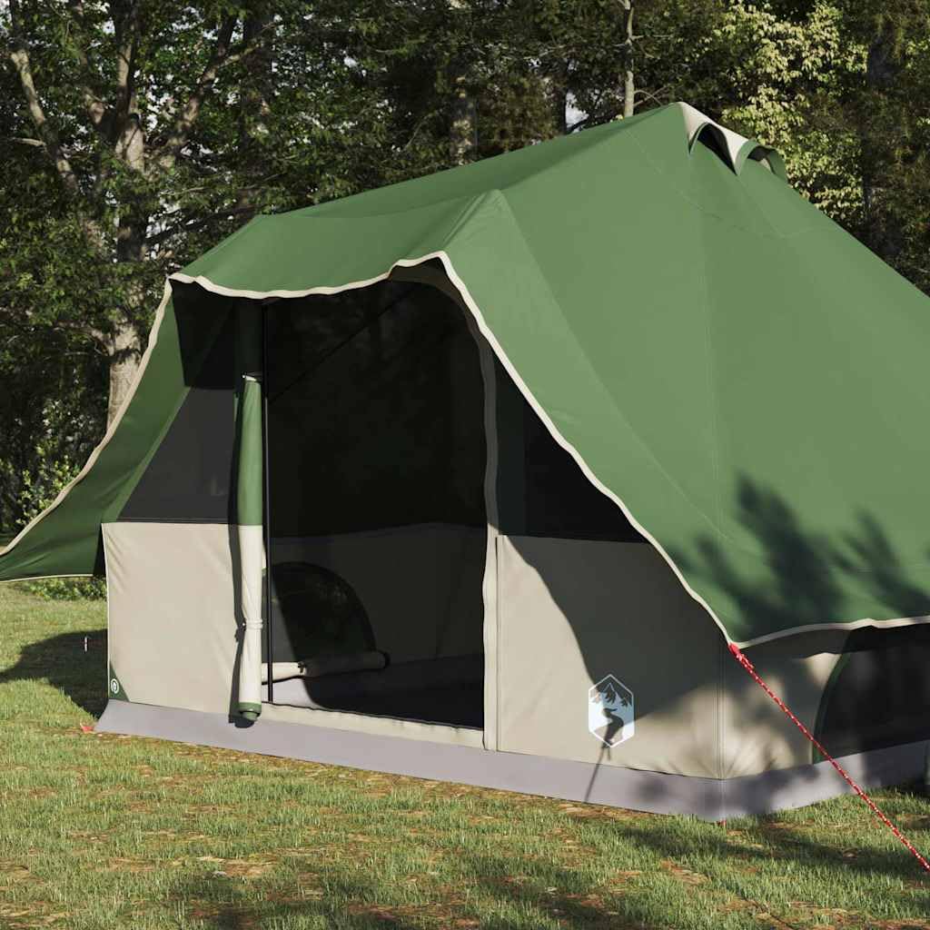 Namiot Tipi z dachem, zielony, 358 x 296 x 258 cm, TAFT, namiot rodzinny do ogrodu i na taras, łącznie z 1 głównym namiotem, stalowymi prętami, linami napinającymi, śledziami i torbą do przenoszenia