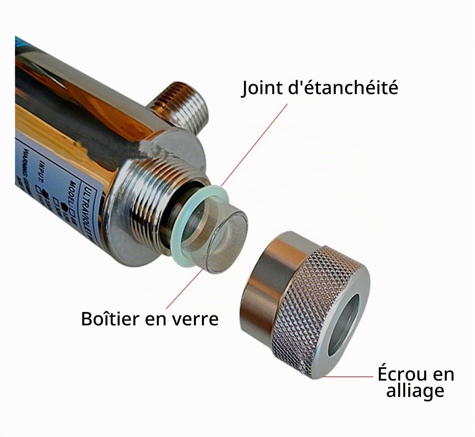 Filtre a Eau, Stérilisateur d'eau UV en acier inoxydable 110/220, filtre de désinfection directe de boisson à lampe à tube ultraviolet, purificateur d'aquarium,Osmoseur Aquarium