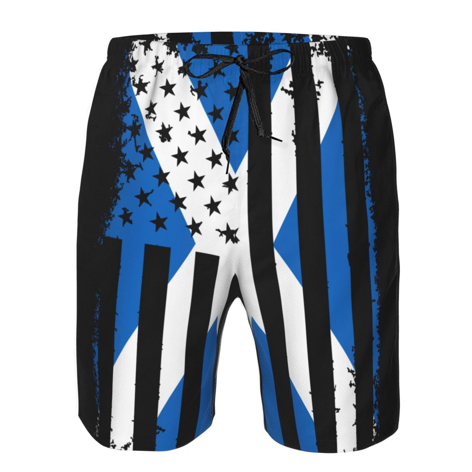 peiyeety Scotland Scottish America Flag Mens Board Shorts Quick Dry Beach Short Swim Trunks Bathing Suits with Mesh Lining