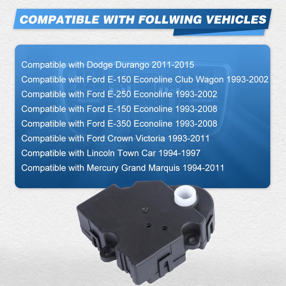 Aktuator mieszacza powietrza HVAC z 5 włącznikami, kompatybilny z Fordem F-150 1997-2003, Fordem E-150 Econoline 1993-2008, Dodge Durango 2011-2015, zastępuje 604-124, 16124952, 89018368