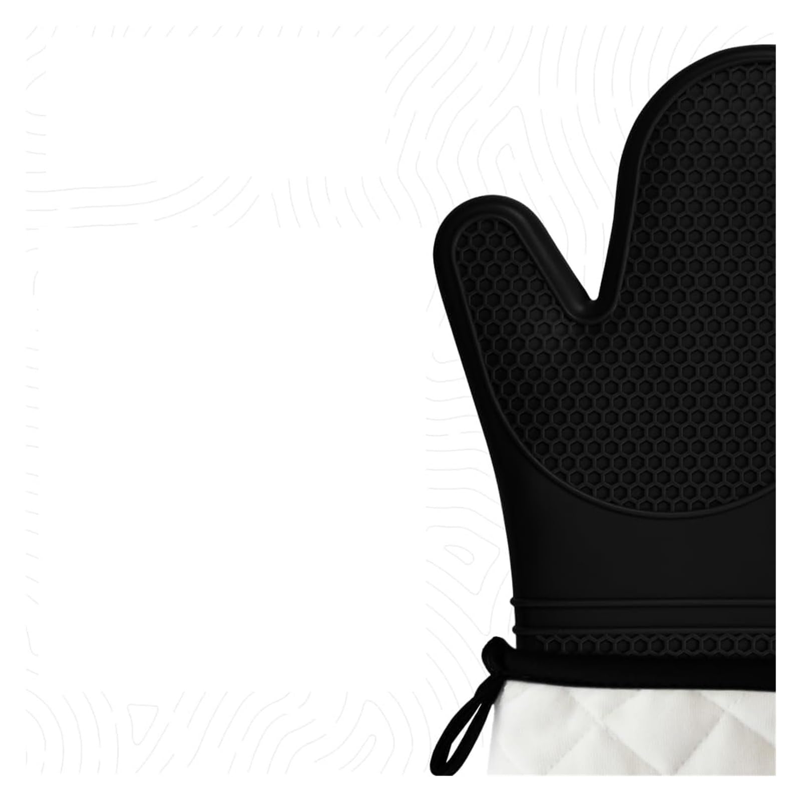 Guantes de horno, guantes de cocina de silicona impermeables, negro