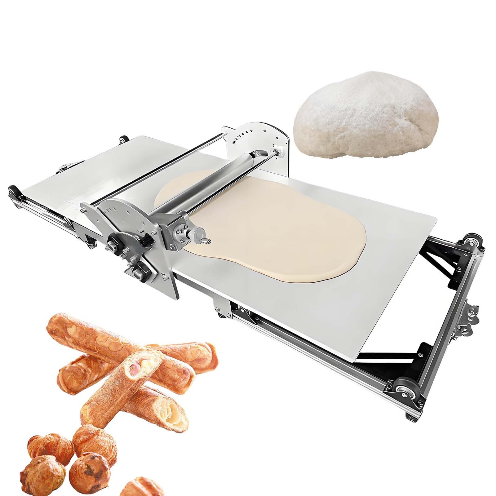 Laminoir éLectrique, Laminoir à PâTe Professionnel avec ContrôLe D'éPaisseur De 2 à 30 Mm pour Restaurants Et CaféS | Panneau PVC 450 X 90 Cm, avec 2 Supports