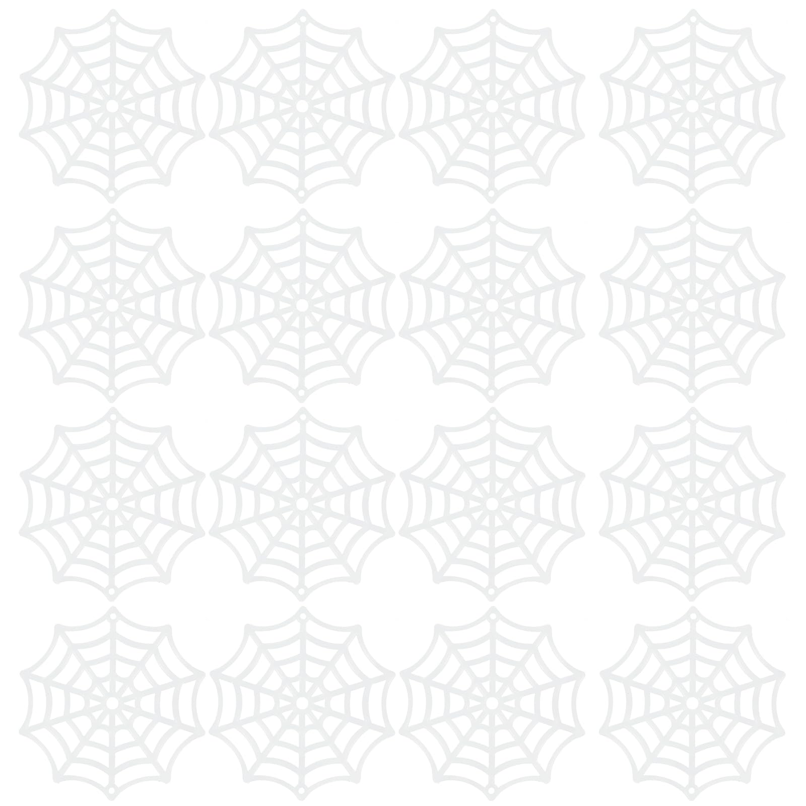 ULTNICE Luminous Plastic Cobweb & Spider Web - 50Pcs Halloween Decoration Accessories