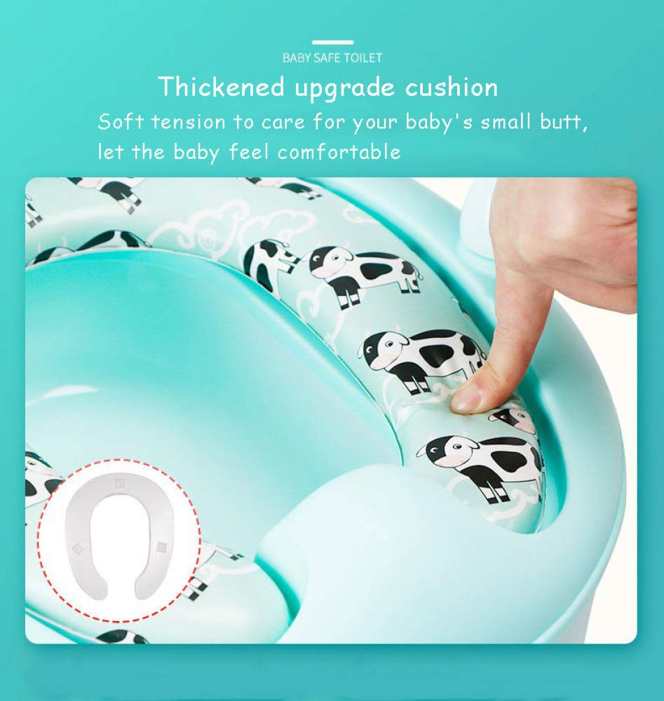 Toilettentrainer Kinder, Töpfchen Stuhl Sitz Für Jungen Und Mädchen Tier Töpfchen Kuh Blau,A