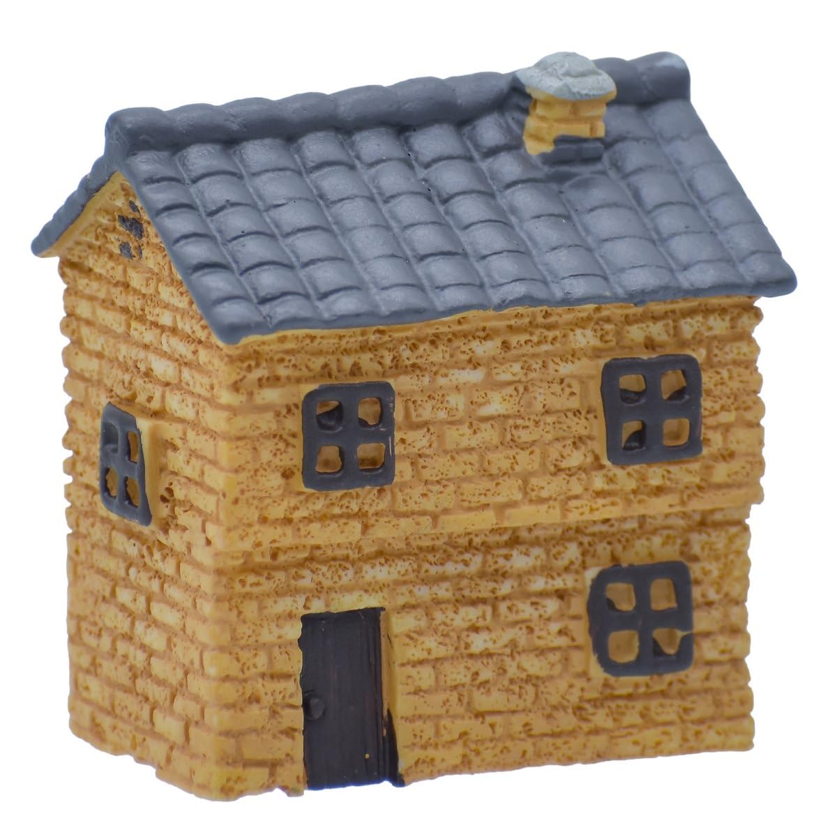 Aadyacrafts Miniature Cottage House Ornament, Rustic Yellow with Grey Roof, Decorative Fairy Garden Accessory, C1389-1-image-28