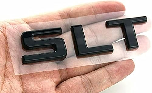 Una pieza de repuesto de emblema SLT para GMC Sierra GMC Yukon 1500HD 2500HD 3500HD 2014-2020 (negro brillante)
