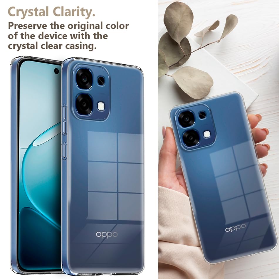 Image of Fashionury Crystal Clear Case for Oppo F33 5G / Oppo F31 5G | Yellowing Resistance | Transparent TPU Silicone | Raised Camera Lips | Slim Transparent Cover