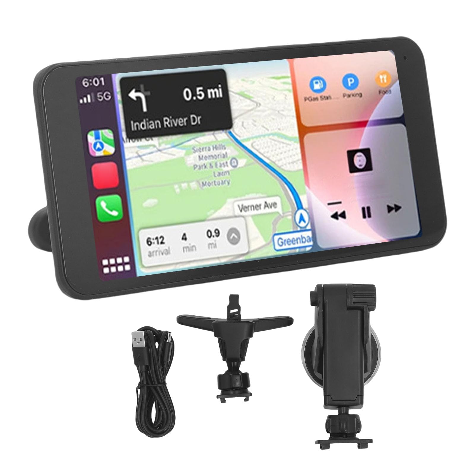 Fydun Wireless CarPlay Auto Hicar Autoradio Touch Screen da 6,5 pollici Display per Auto Portatile con Trasmettitore FM Bluetooth AUX Mirroring WiFi per Tutti i Veicoli Camion SUV