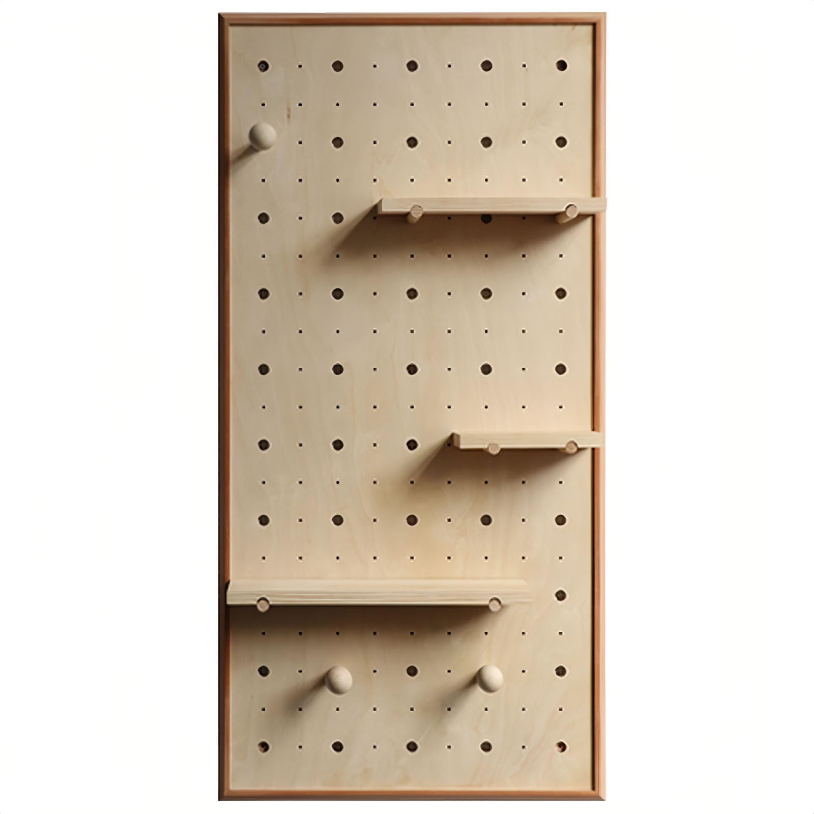 Stecktafel-Wand-Organizer, Multifunktionaler Aufbewahrungshalter für Wohnzimmer, Büro, Schlafzimmer, Holz-Pegboard-Kombinationsset