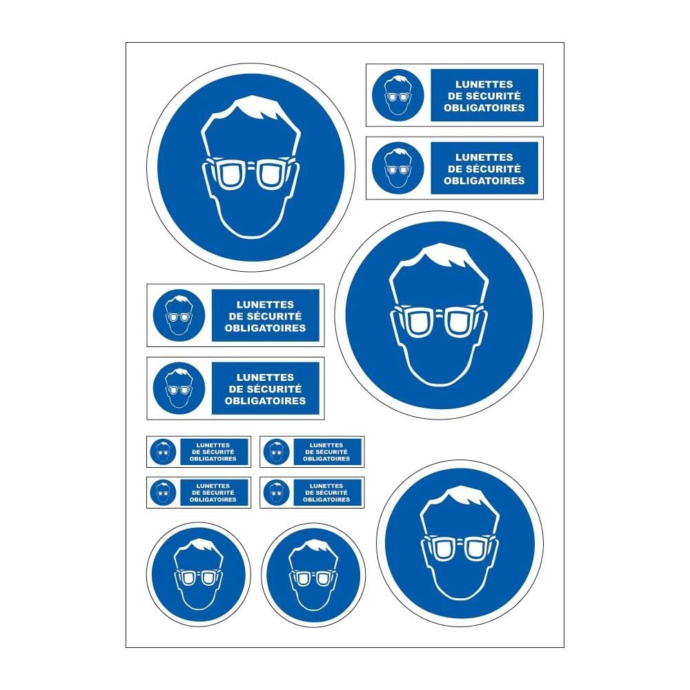 ETIQUETTE PORT DE LUNETTES DE SECURITE OBLIGATOIRES M004 - CGR