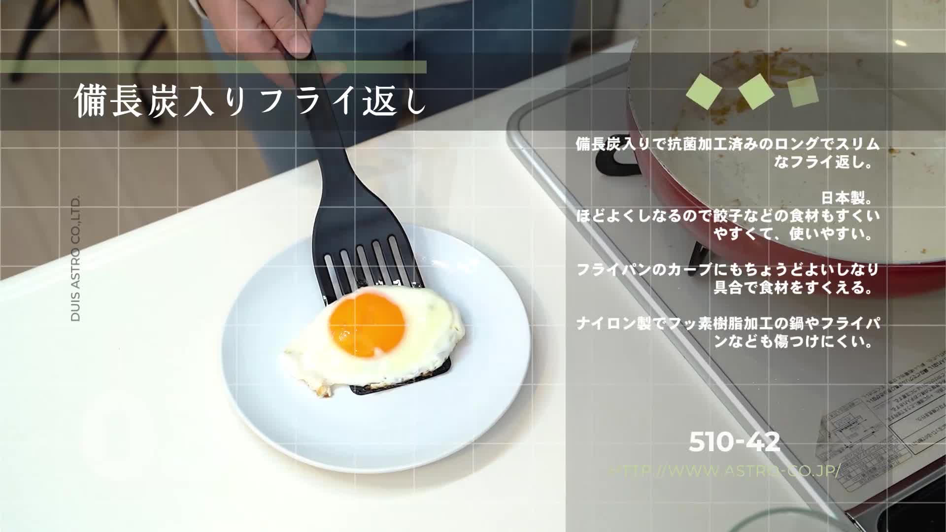 アストロ 菜箸 食洗機対応 ミニスプーン付き 備長炭入り 菜ばし ブラック 日本製 抗菌