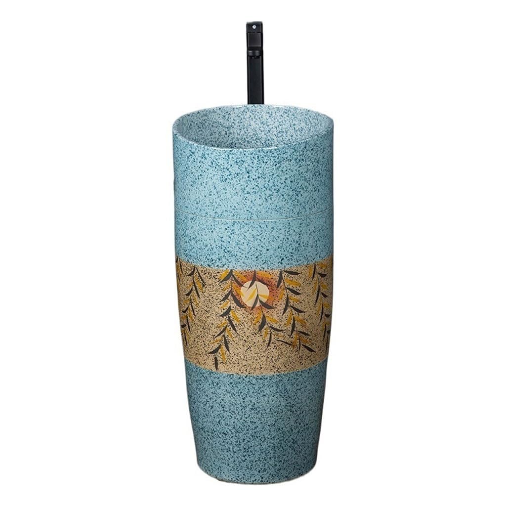 AYCDL Pedestal Sink Bathroom Hotel Floor-Standing Wash Basin Column Wash Basin Balcony Integrated Column Basin Bathroom Pedestal Sink