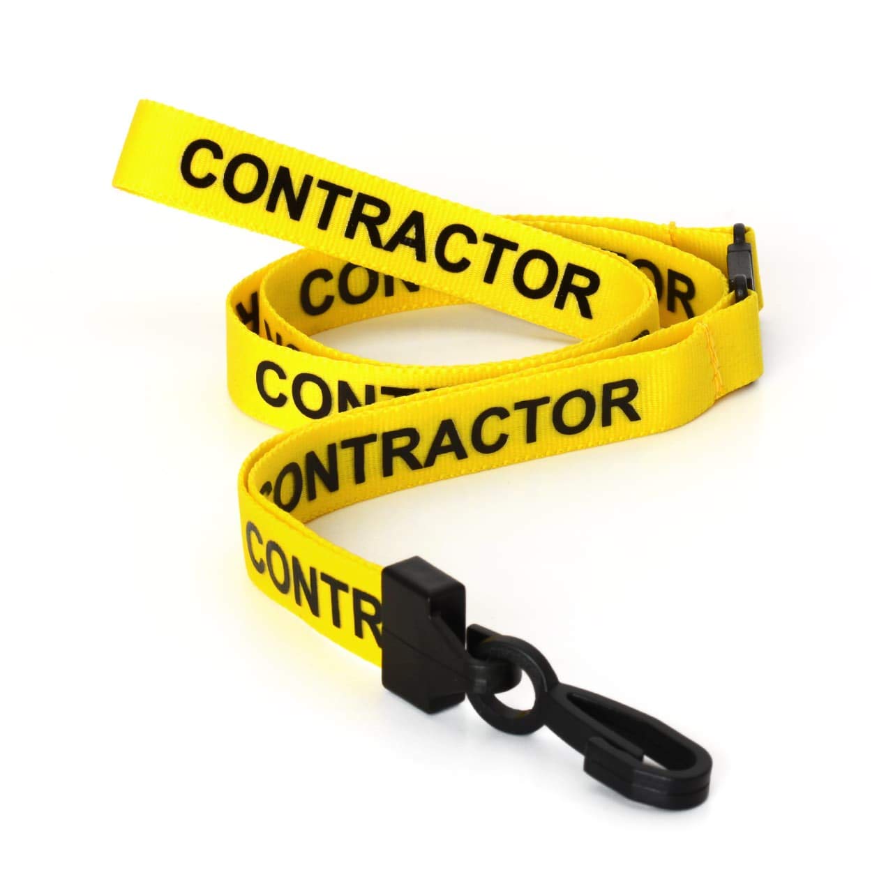 Ckb Ltd Yellow Contractor Lanyards Breakaway Safety Lanyard Neck Strap Swivel Plastic Clip For Id Card Holder Pull Quick Release Design Pack Of 50