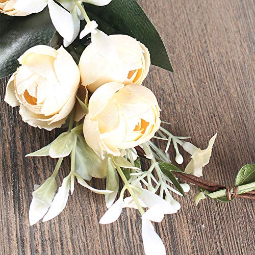 Flower-Crown-Headband-Rose-Wreath-Garland-Hair-Bands-Floral-Wedding-Bridal-Hair-Hoop-Women-Ladies-Leaf-Vine-Party-Decoration-Headdress-Headwear-Christmas-Handmade-Headpiece-Hair-Accessories-White