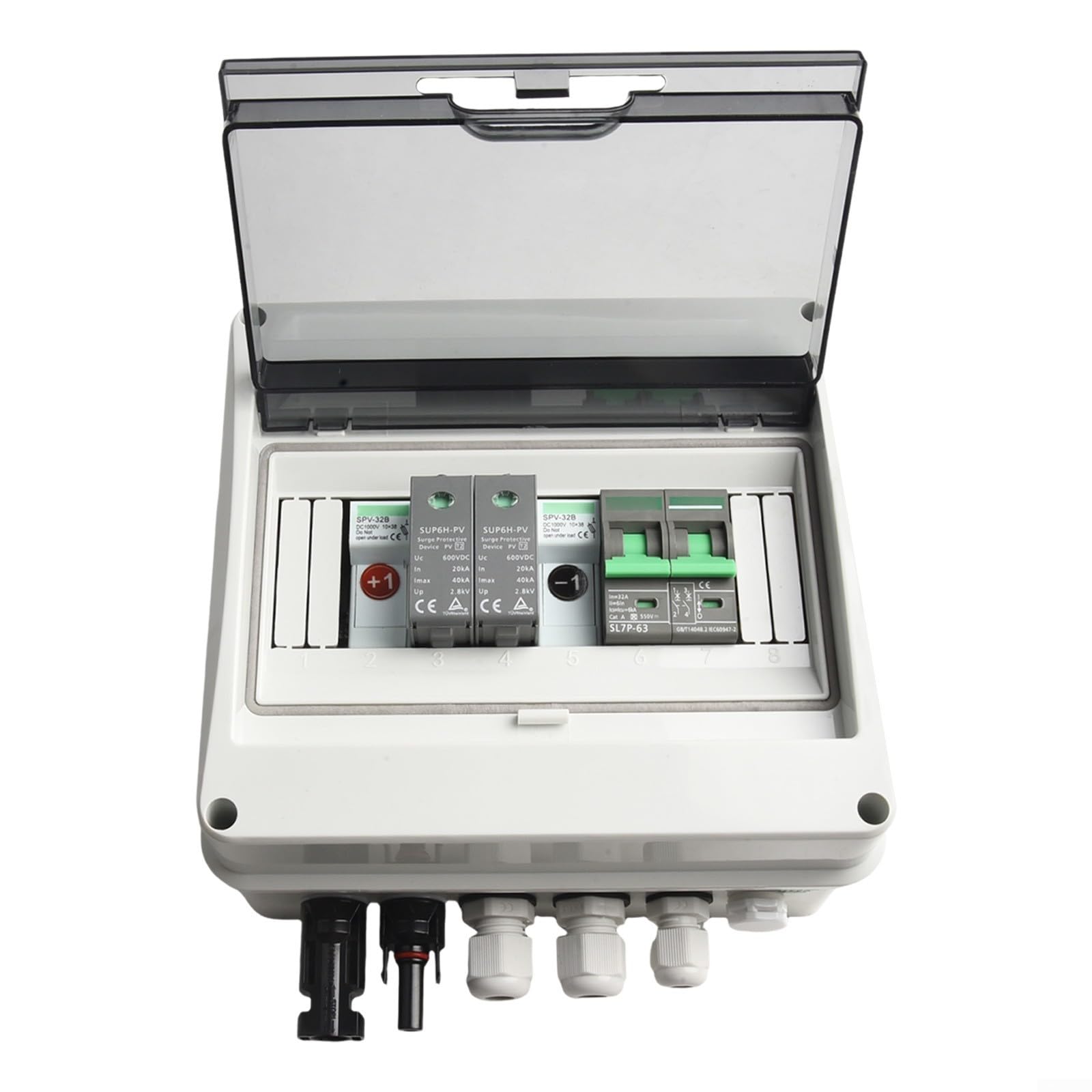 PV Combiner Box,550V Solare Fotovoltaico Combiner Box,1 In1 Out 1 String Solar PV Combiner Box,IP65 impermeabile solare PV Combiner Box