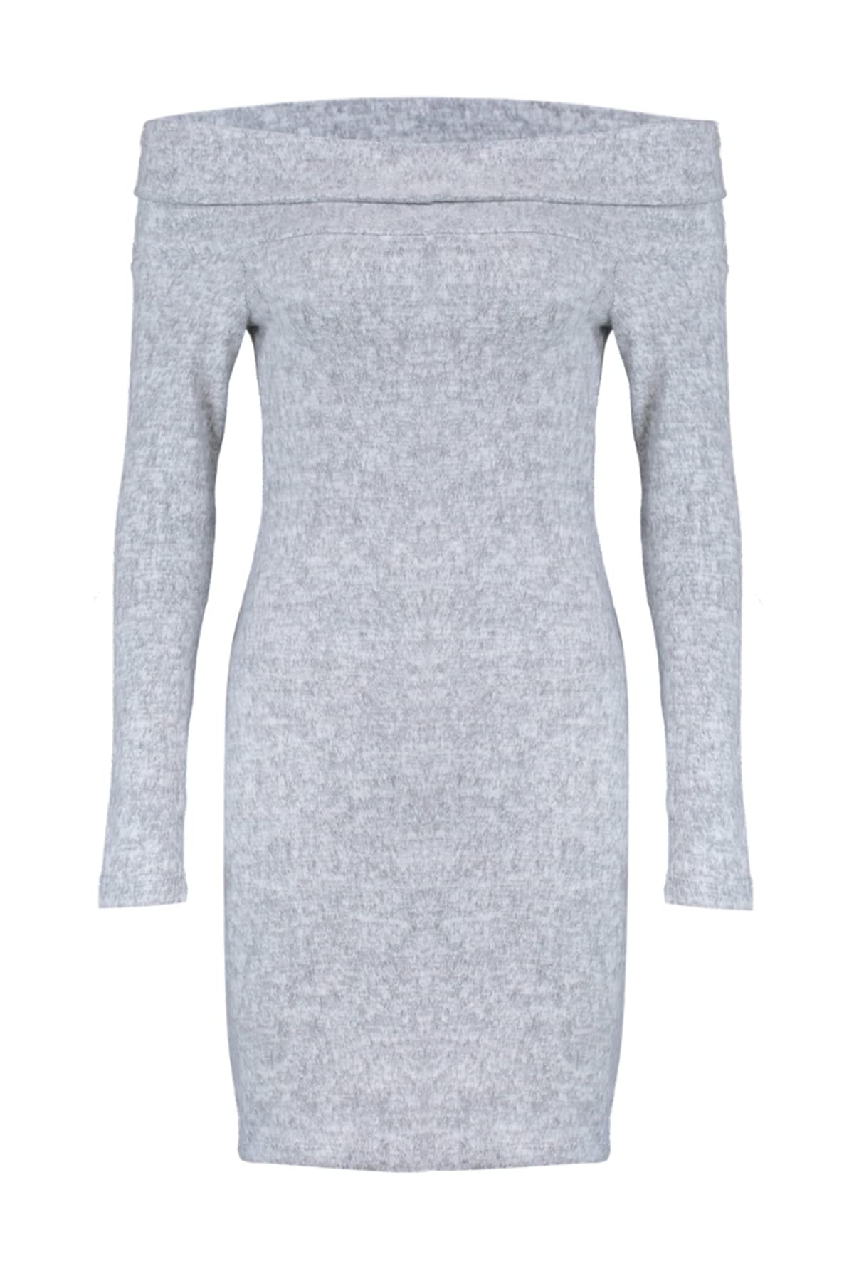 TRENDYOL Damen Woman Midi Bodycon Rundhalsausschnitt Trikot Kleid