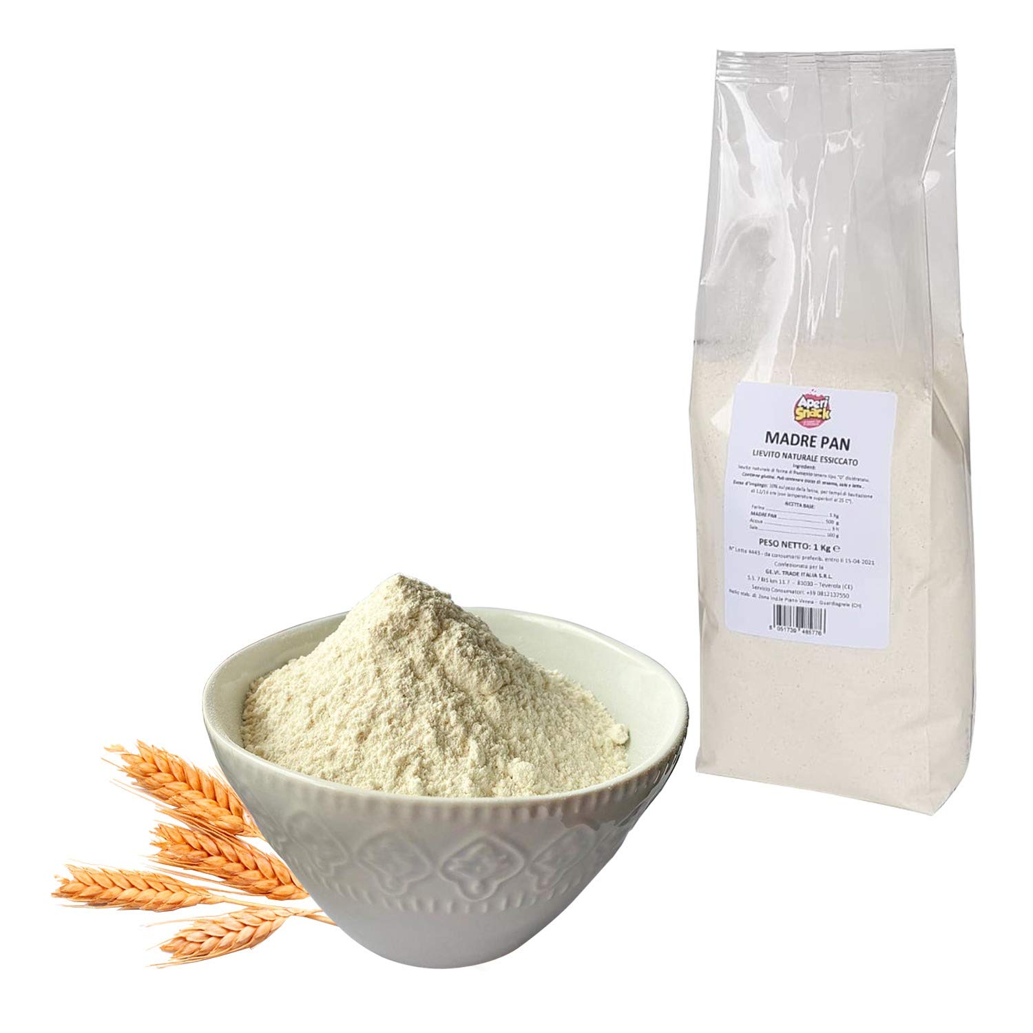 MADREPAN busta da 1 kg Lievito Madre Essiccato 100% naturale in polvere Ad alta digeribilità, Lievito pane, Lievito per Pizza Panificazione e Pasticceria per lunghe lievitazioni 1 kg (Confezione da 1)