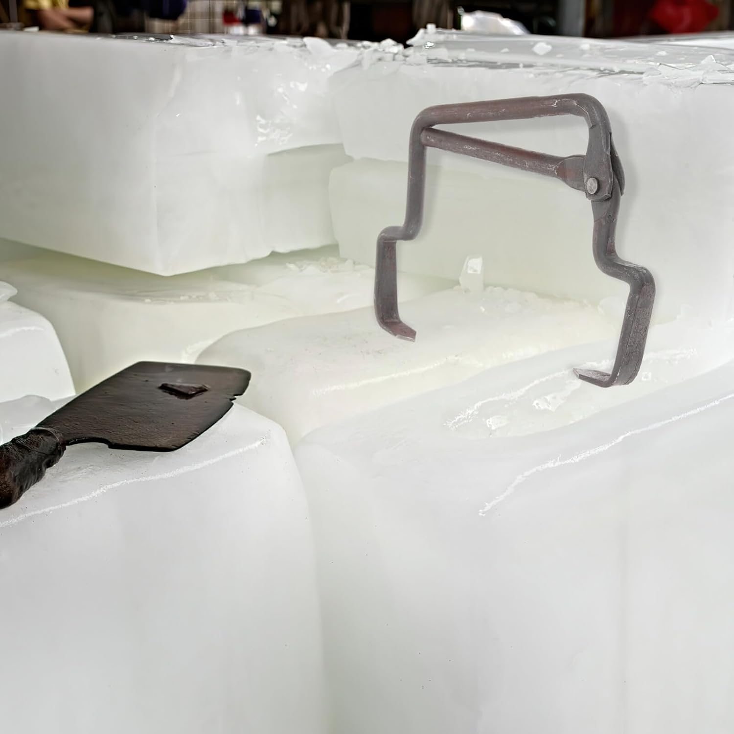Yardwe Industrial Ice Block Grabber Heavy Duty Metal Ice Lifter for Factory Outdoor