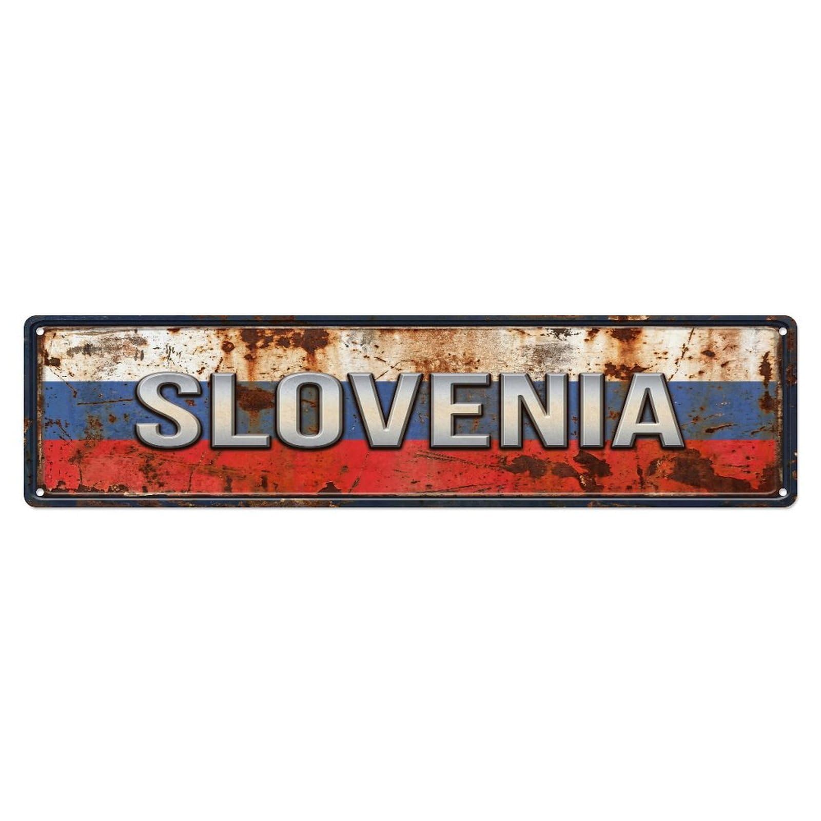 Xanthor Style Metal Tin Sign Vintage Slovenia Flag Pattern