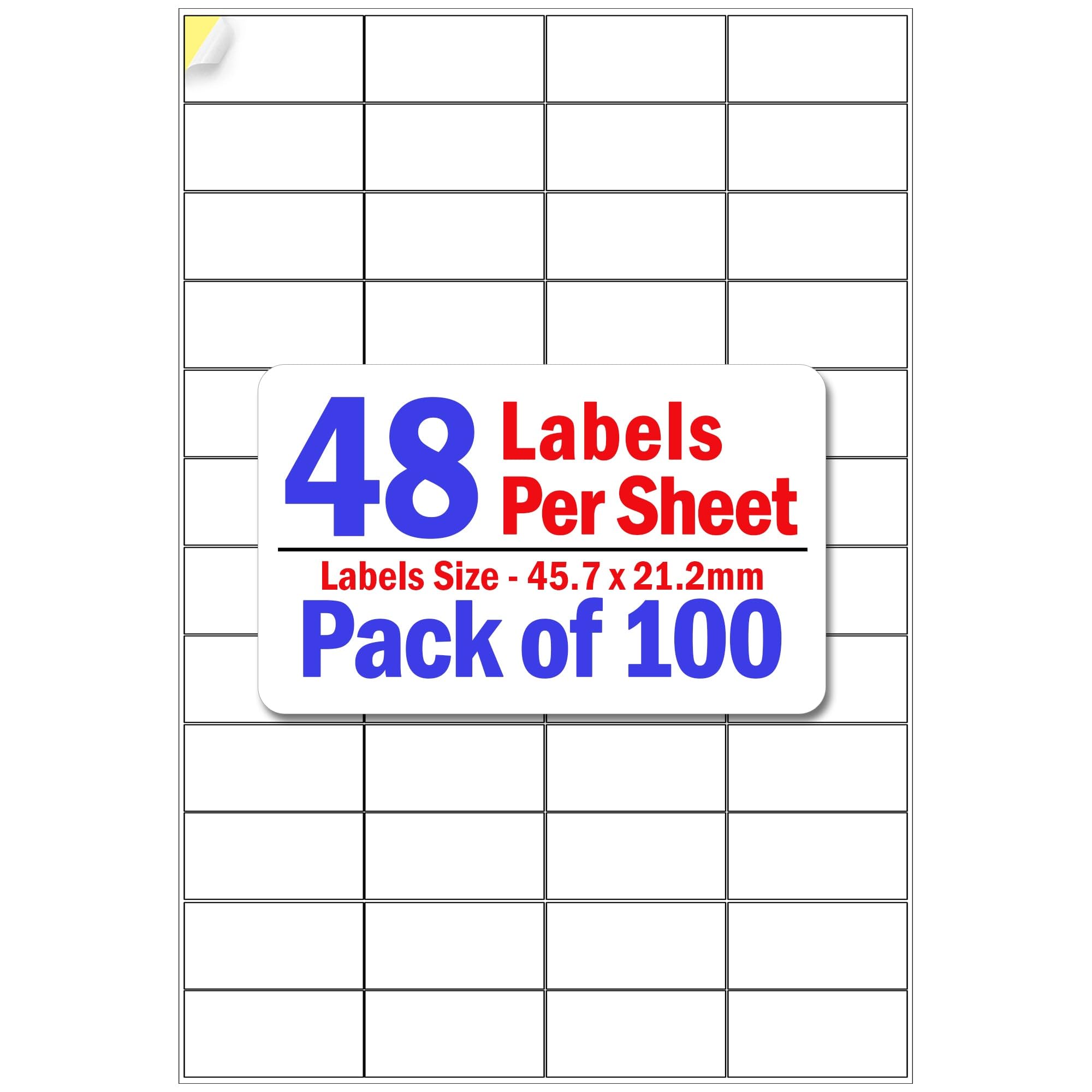 YUNJU 48 Address Labels Per A4 Sheet, 100 Sheets 4800 Addresss Label, Self Adhesive Mailing Printer Shipping Label for Inkjet and Laser Printers, Printable Sticky Sheet Sticker